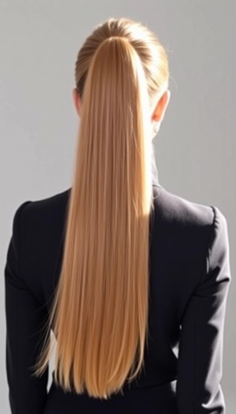 30 Stunning Haircuts for Long Straight Hair That Will Change Your Look Forever! - Sleek Ponytail