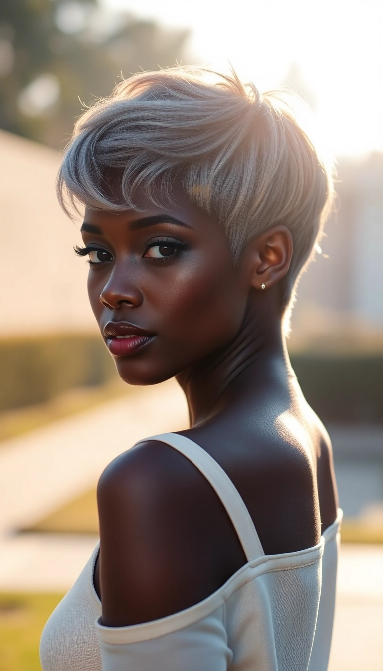 35 Trendy Short Pixie Haircuts for Black Women You Need to Try Now! - Frosted Pixie