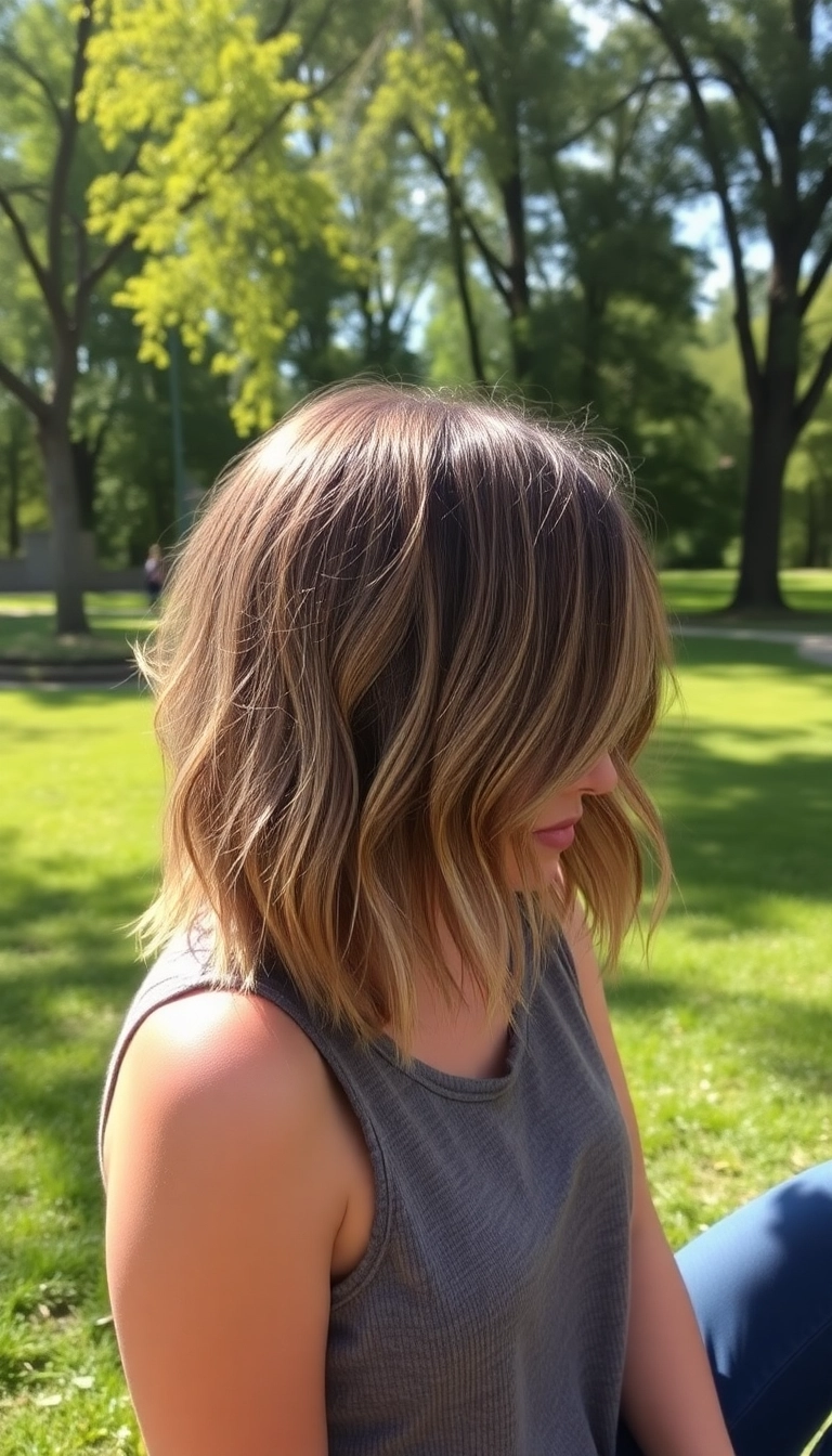 38 Fabulous 90s Lob Haircut Ideas for a Trendy Throwback Look! - Textured Lob with Highlights