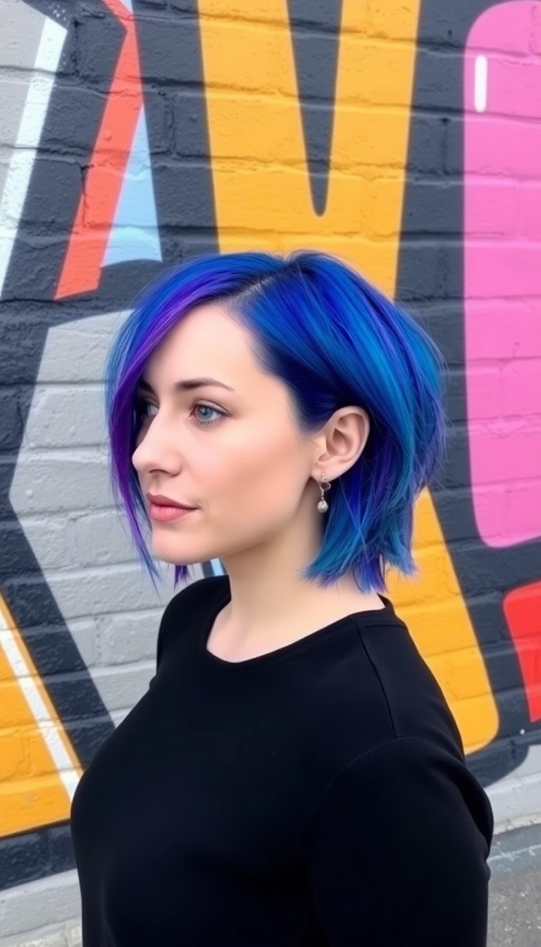 33 Stunning Medium Haircuts That Will Inspire Your Next Look! - Vibrant Colored Medium Haircut