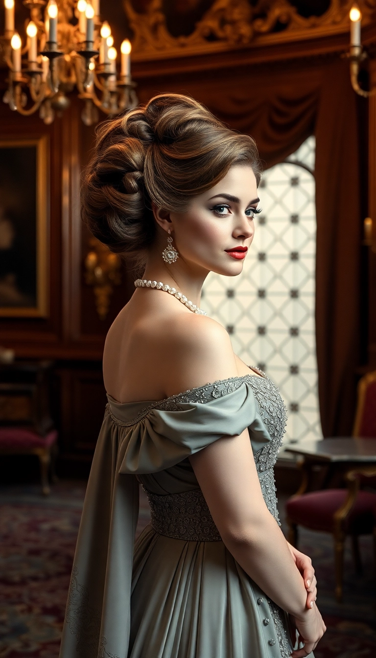 39 Cinderella Hairstyles That Will Make You Feel Like a True Princess! - 38. Regal Vintage Updo