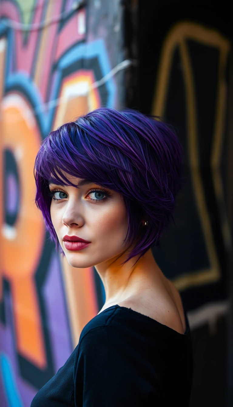 31 Chic Soft Shag Haircut Ideas You Need to Try This Year! - 5. Bold Colored Shag