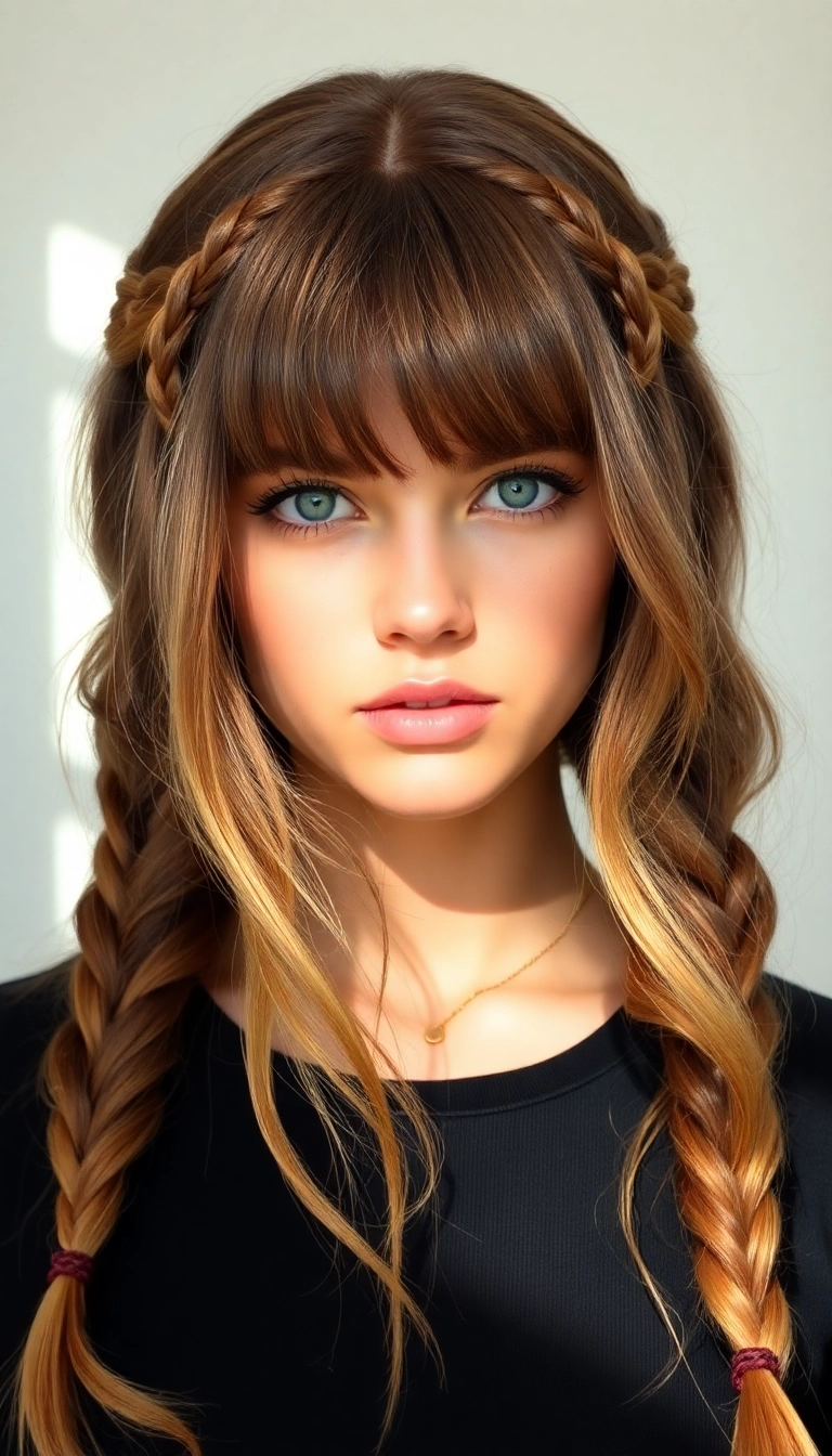 37 Braids Hairstyles Ideas That'll Make You Want to Try #23 Immediately! - 31. Braided Curtain Bangs