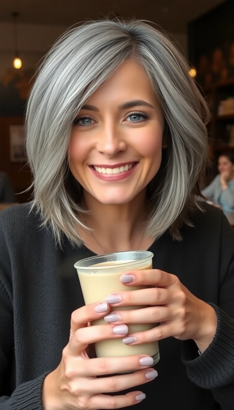 33 Grey Bob Hairstyles That'll Make You Ditch Your Old Look (You Won't Believe #12!) - 6. Layered Bob