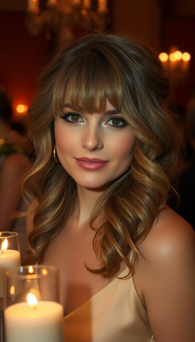 31 Chic Wolf Cuts with Curtain Bangs That Will Make Heads Turn! - 5. Soft and Romantic Waves