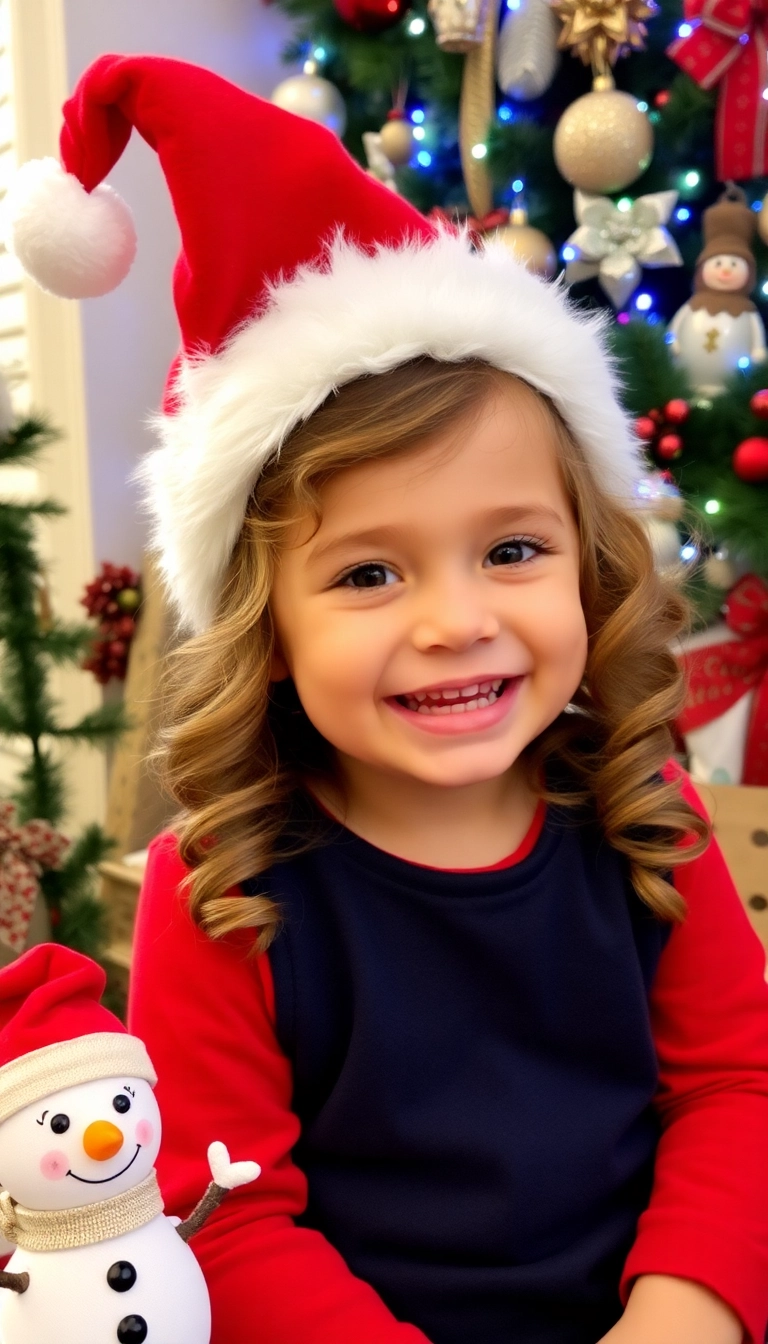 38 Adorable Christmas Hairstyles for Kids That Will Steal the Show! (You Won't Believe #16!) - 3. Santa Hat Headband