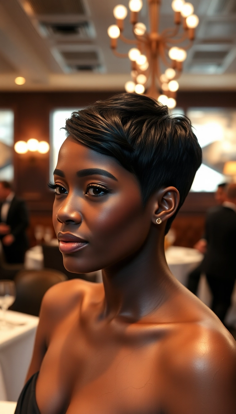 35 Trendy Short Pixie Haircuts for Black Women You Need to Try Now! - Classic Tapered Pixie