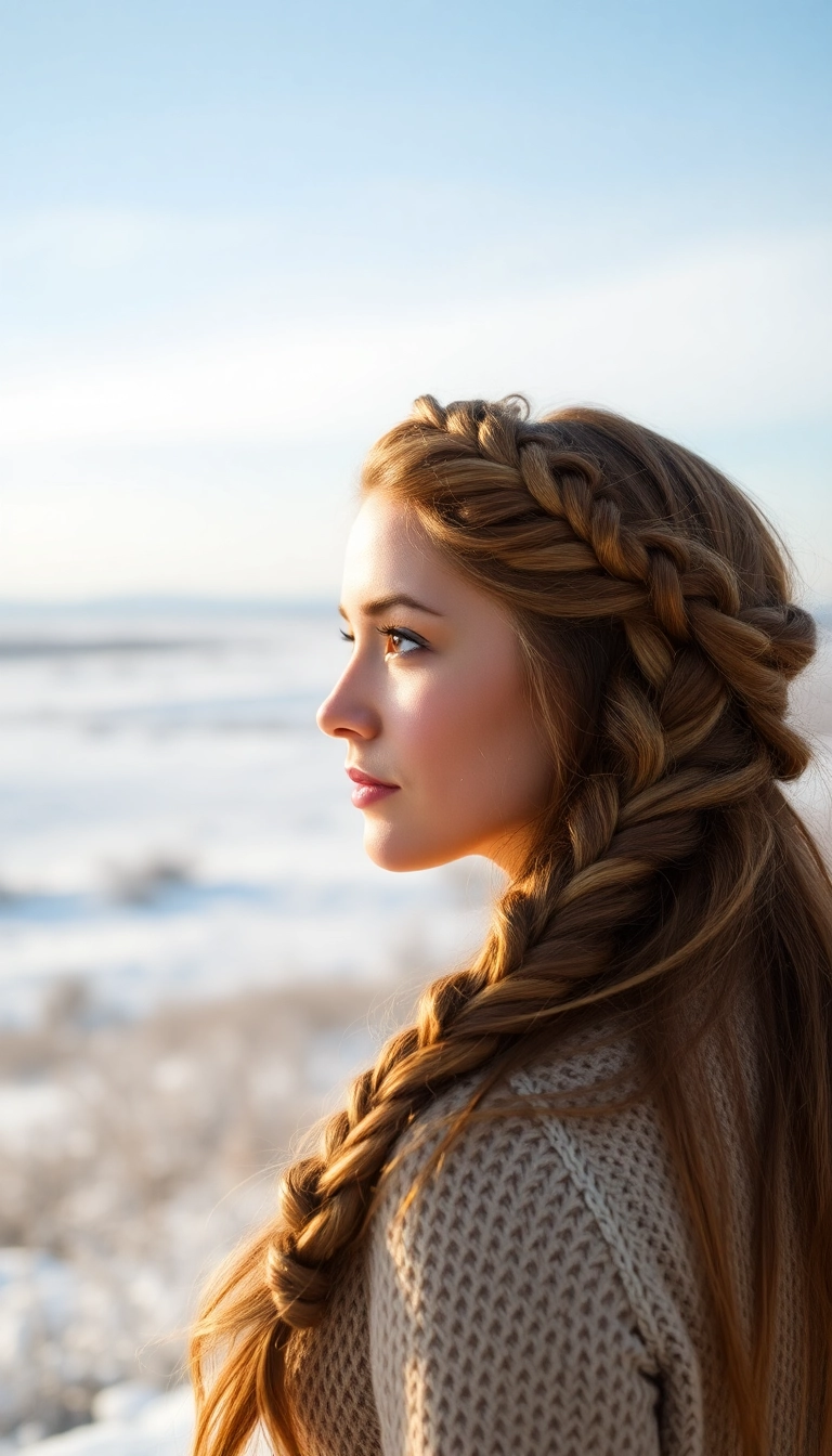 32 Stunning Winter Hairstyles That Will Make You Look Like a Snow Queen! - 9. Shimmering Halo Braid