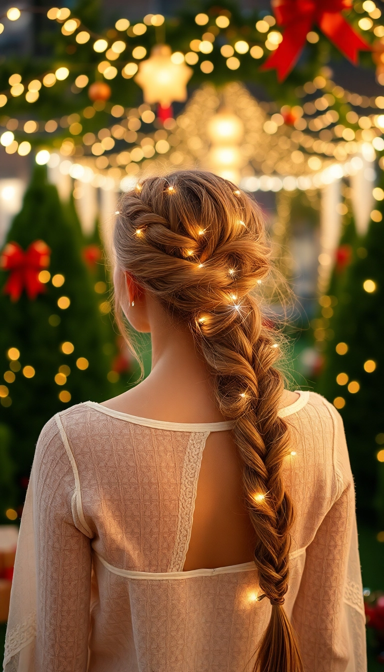 31 Festive Hairstyles to Rock This Christmas (You Won't Believe #15!) - 21. Twinkling Halo Braid