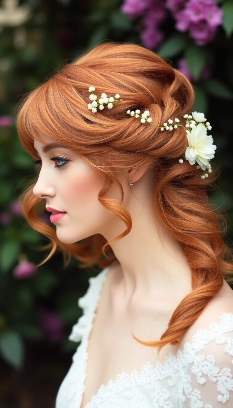 31 Stunning Ginger Wig Hairstyles to Elevate Your Look! - Half Up, Half Down