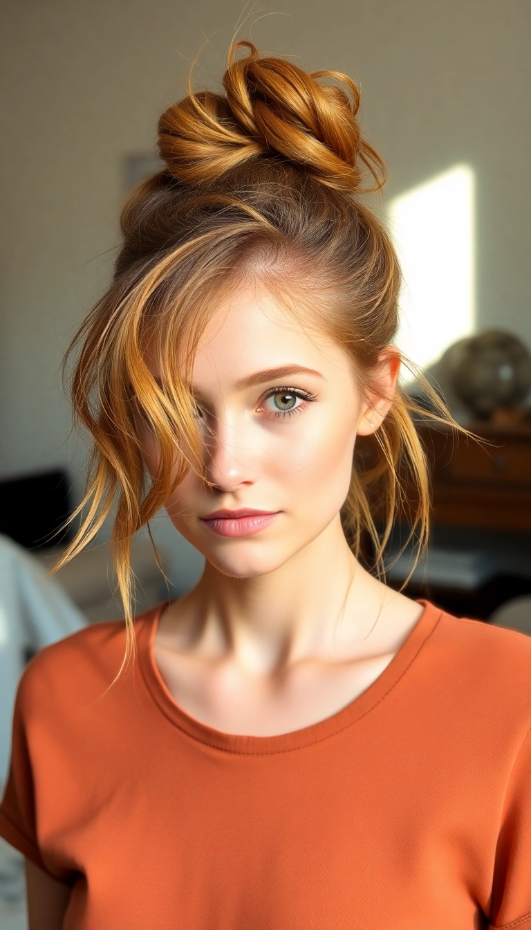 31 Stunning Ginger Wig Hairstyles to Elevate Your Look! - Messy Bun