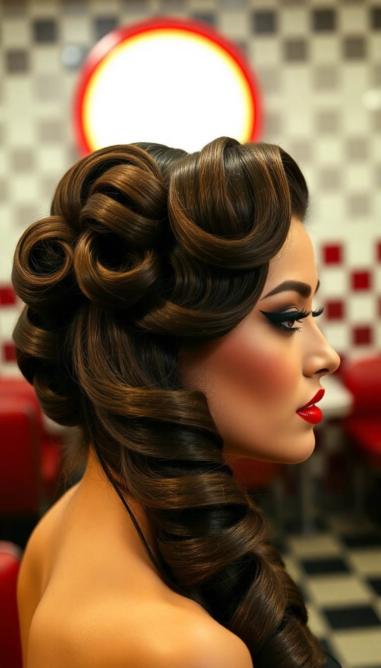 32 Unique 50s Hairstyles for Long Hair That Will Turn Heads! - Classic Victory Rolls