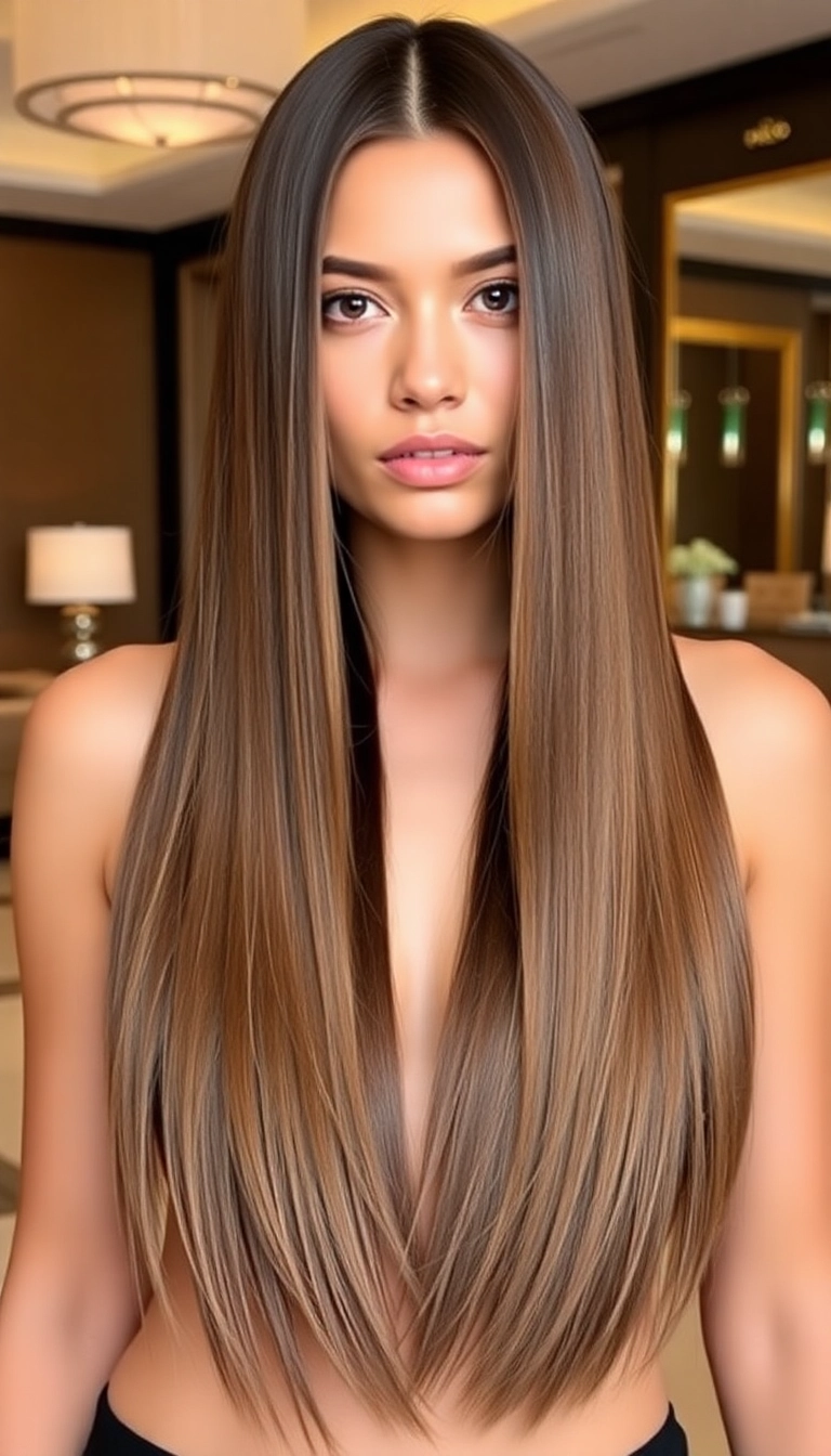 36 Stunning Haircuts for Thin Fine Hair That'll Instantly Add Volume! - 15. Long and Sleek