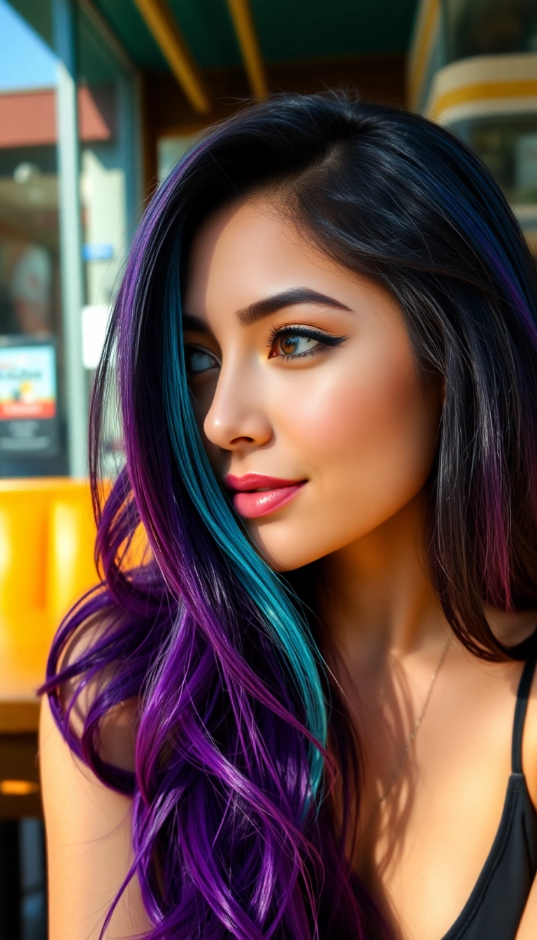 36 Bold Latina Baddie Hairstyles to Elevate Your Look Instantly! - 2. Bold Color Highlights