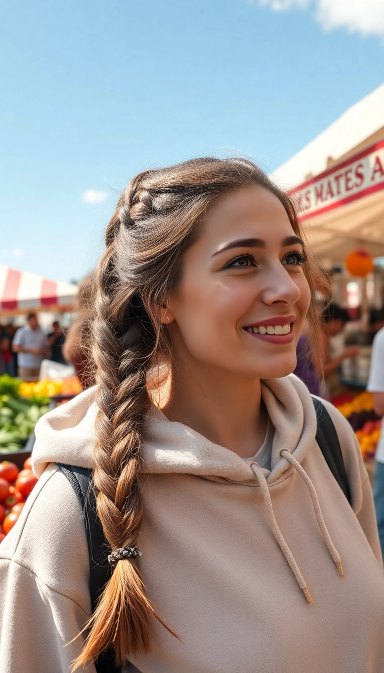 33 Hoodie Hairstyles That'll Transform Your Look in Seconds (You Won't Believe #16!) - 17. Classic French Braid