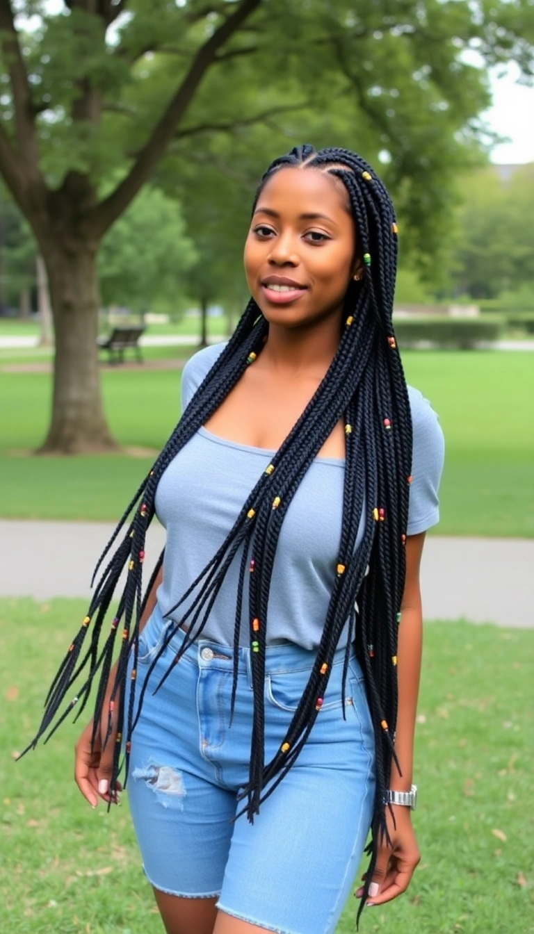 36 Jaw-Dropping Black Haircut Ideas You Never Knew You Needed! - 3. The Box Braids Revival