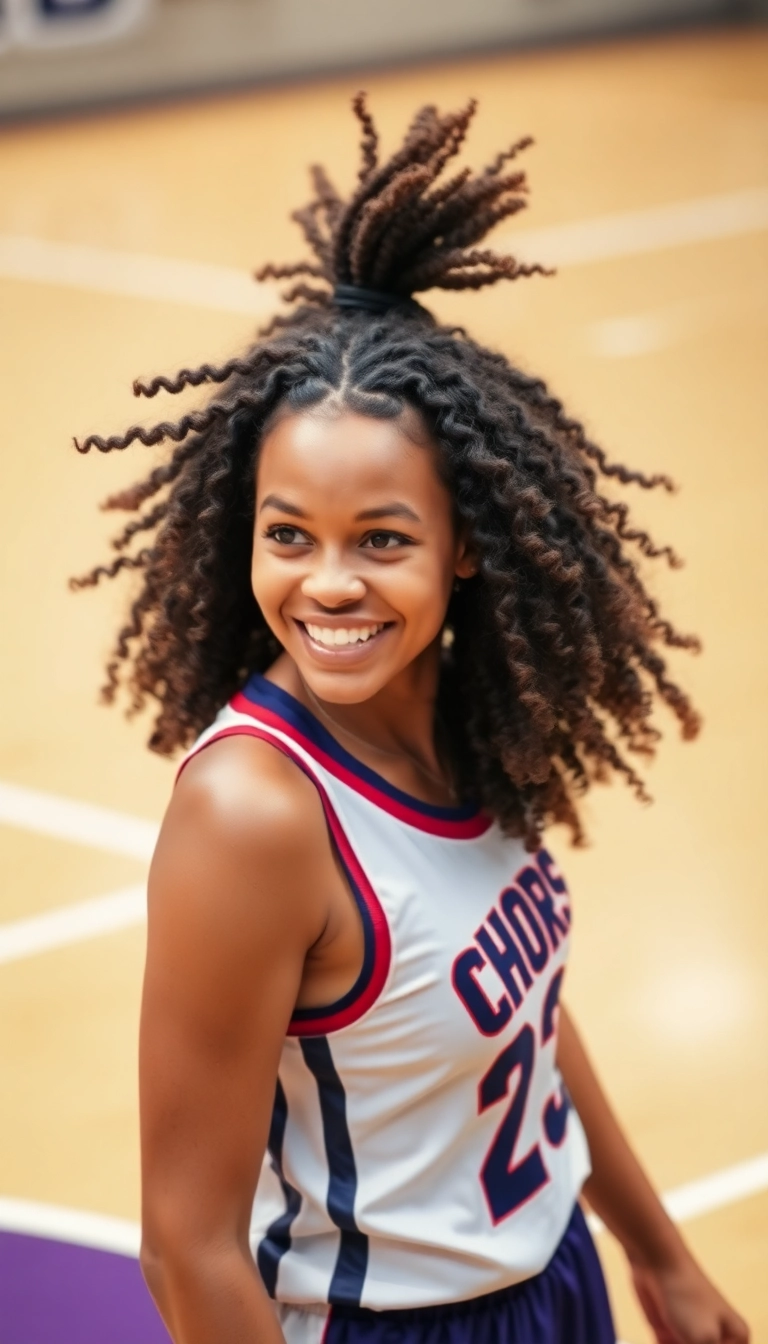 36 Effortlessly Cool Sporty Hairstyles for the Basketball Queen in You! - Spiral Curls