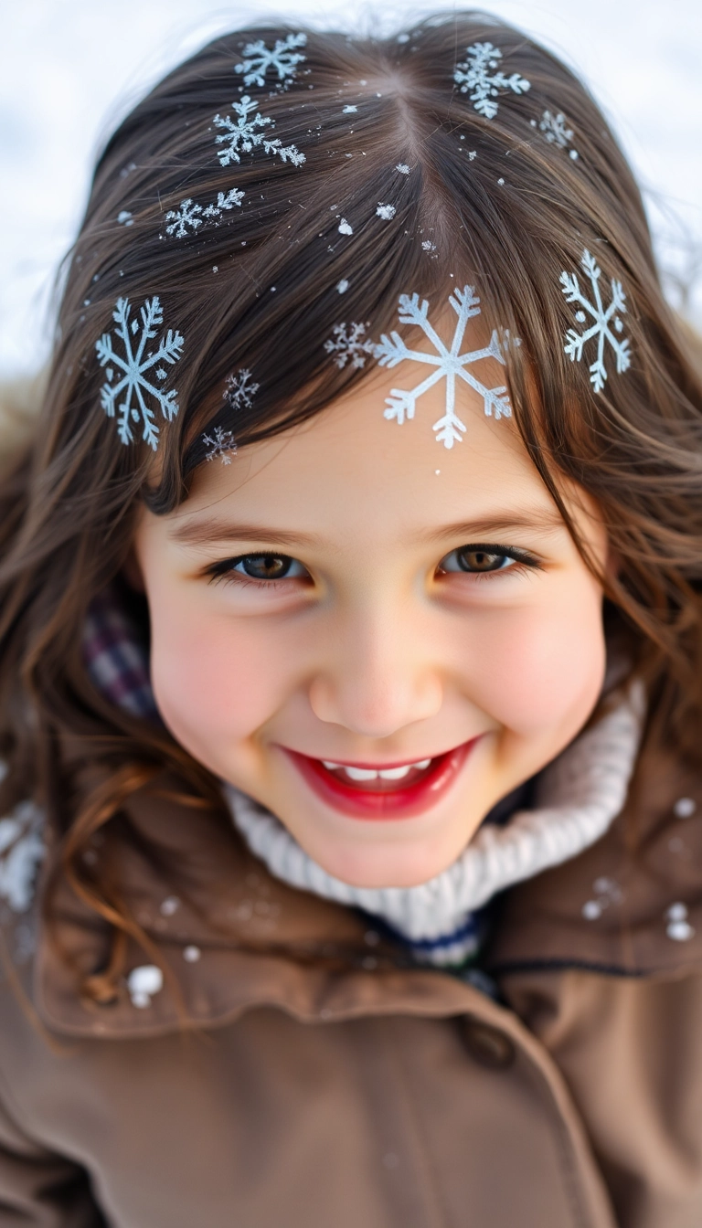 38 Adorable Christmas Hairstyles for Kids That Will Steal the Show! (You Won't Believe #16!) - 23. Snowflake Hair Stencils