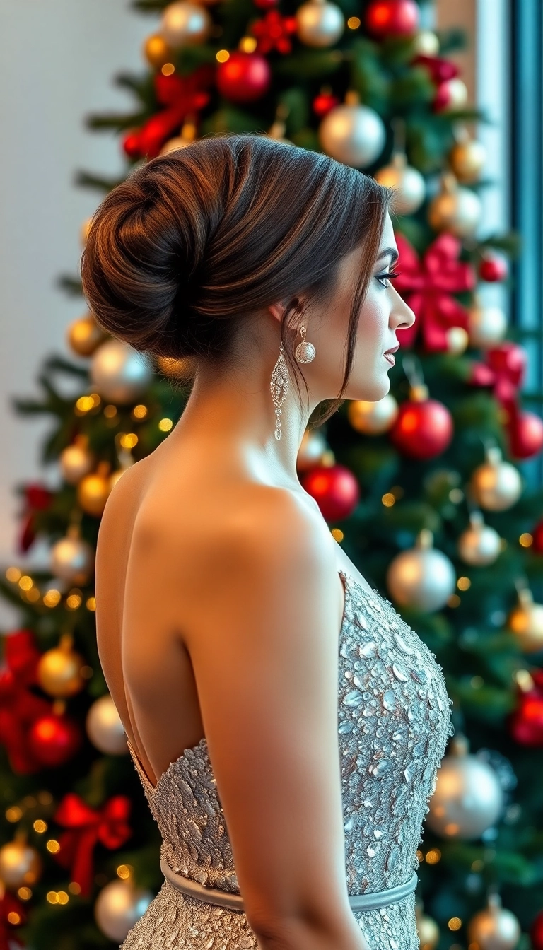 31 Festive Hairstyles to Rock This Christmas (You Won't Believe #15!) - 16. Elegant Chignon