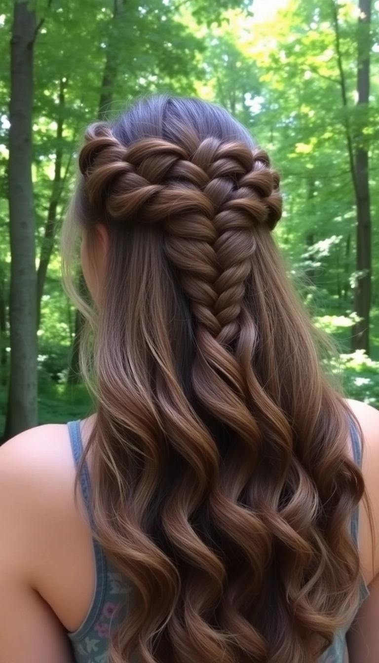 31 Stunning Greek Goddess Hairstyles That'll Make You Feel Like a True Diva! - 5. Half-Up, Half-Down Braid