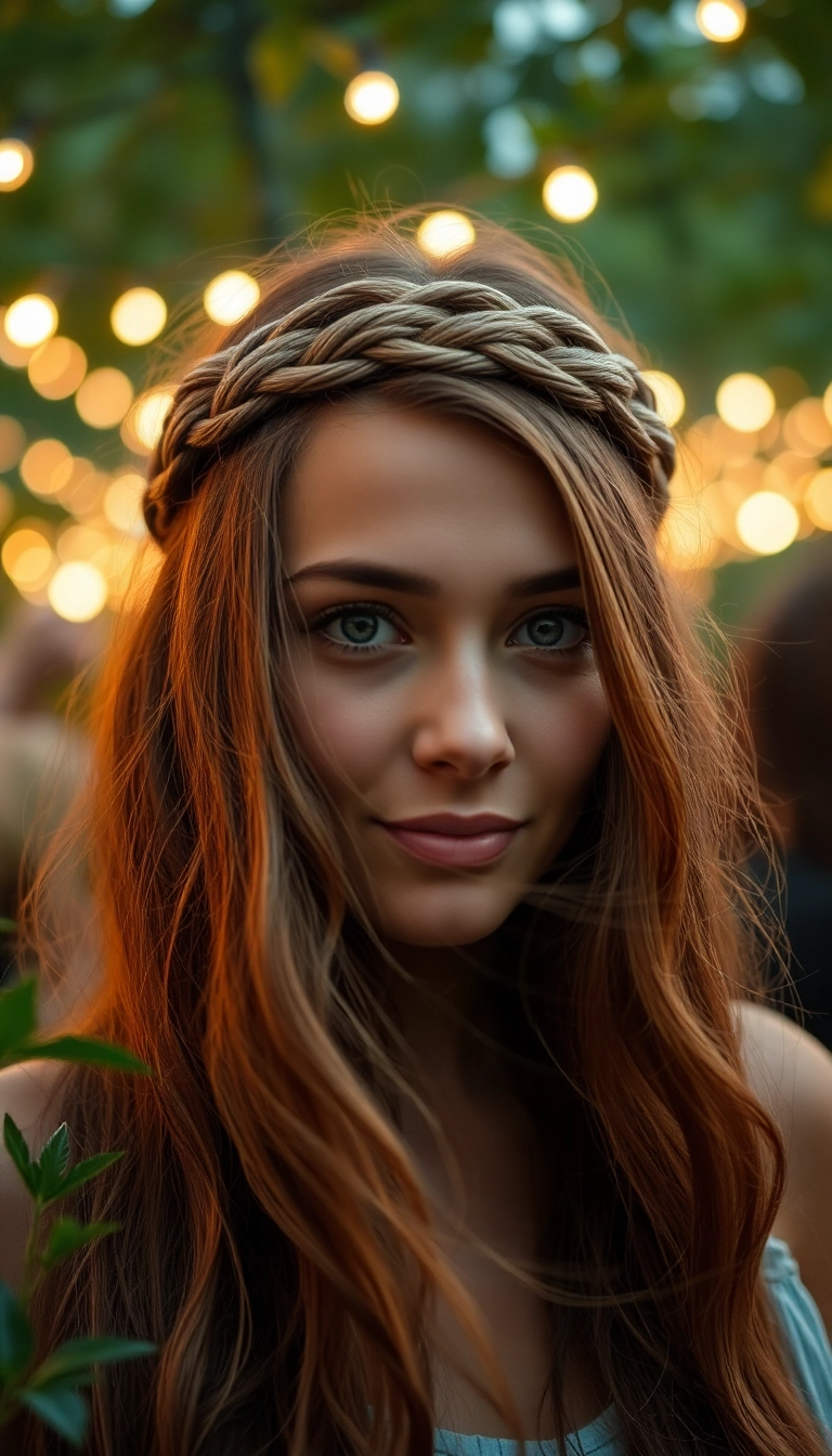 33 Bohemian Rapunzel Hairstyles to Rock at Your Next Festival (You’ll Stand Out!) - 8. Braided Headband