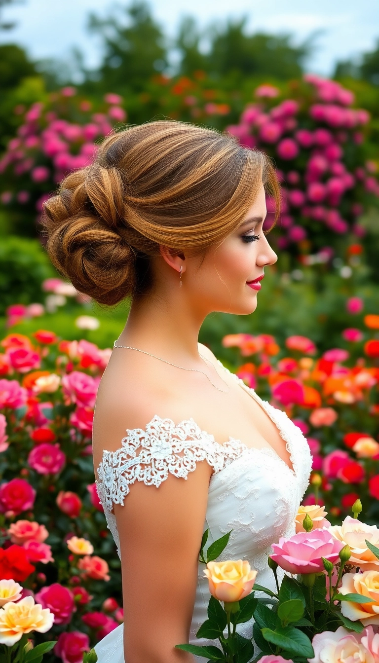 32 Stunning Medium Length Haircuts That Will Transform Your Look (You Won't Believe #15!) - 26. Soft Romantic Updo