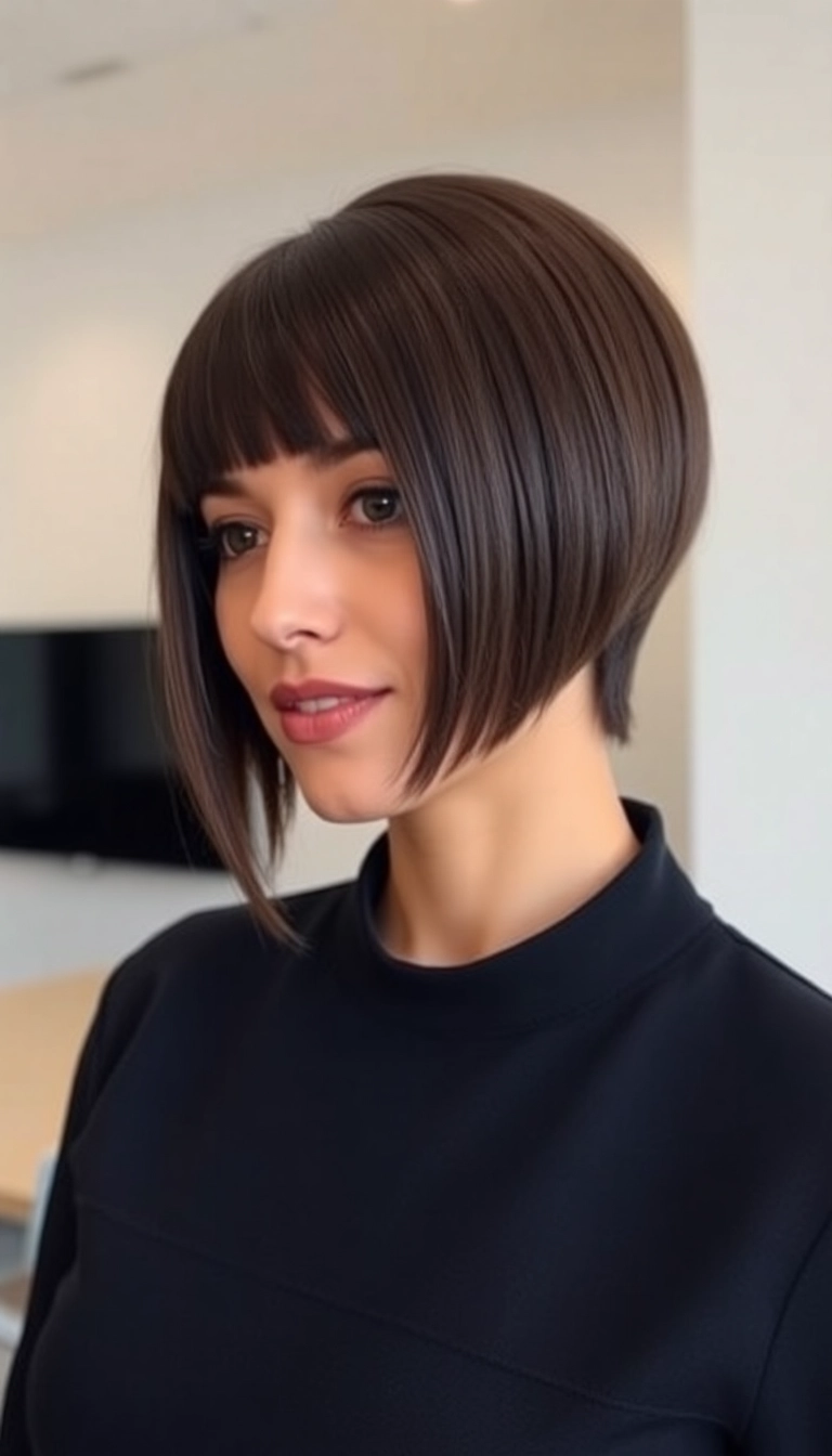 31 Chic Wolf Cuts with Curtain Bangs That Will Make Heads Turn! - 7. Sleek and Straight with Curtain Bangs