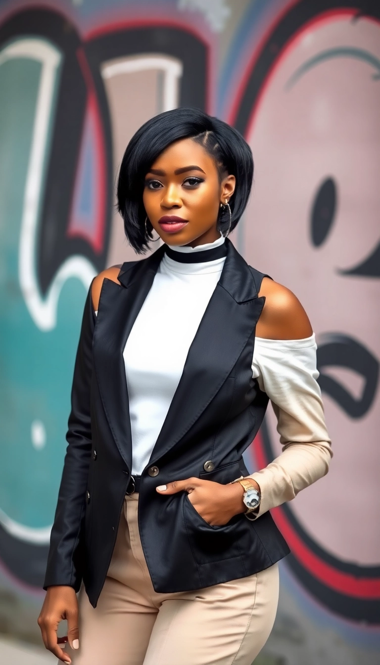 36 Jaw-Dropping Black Haircut Ideas You Never Knew You Needed! - 4. Asymmetrical Bob