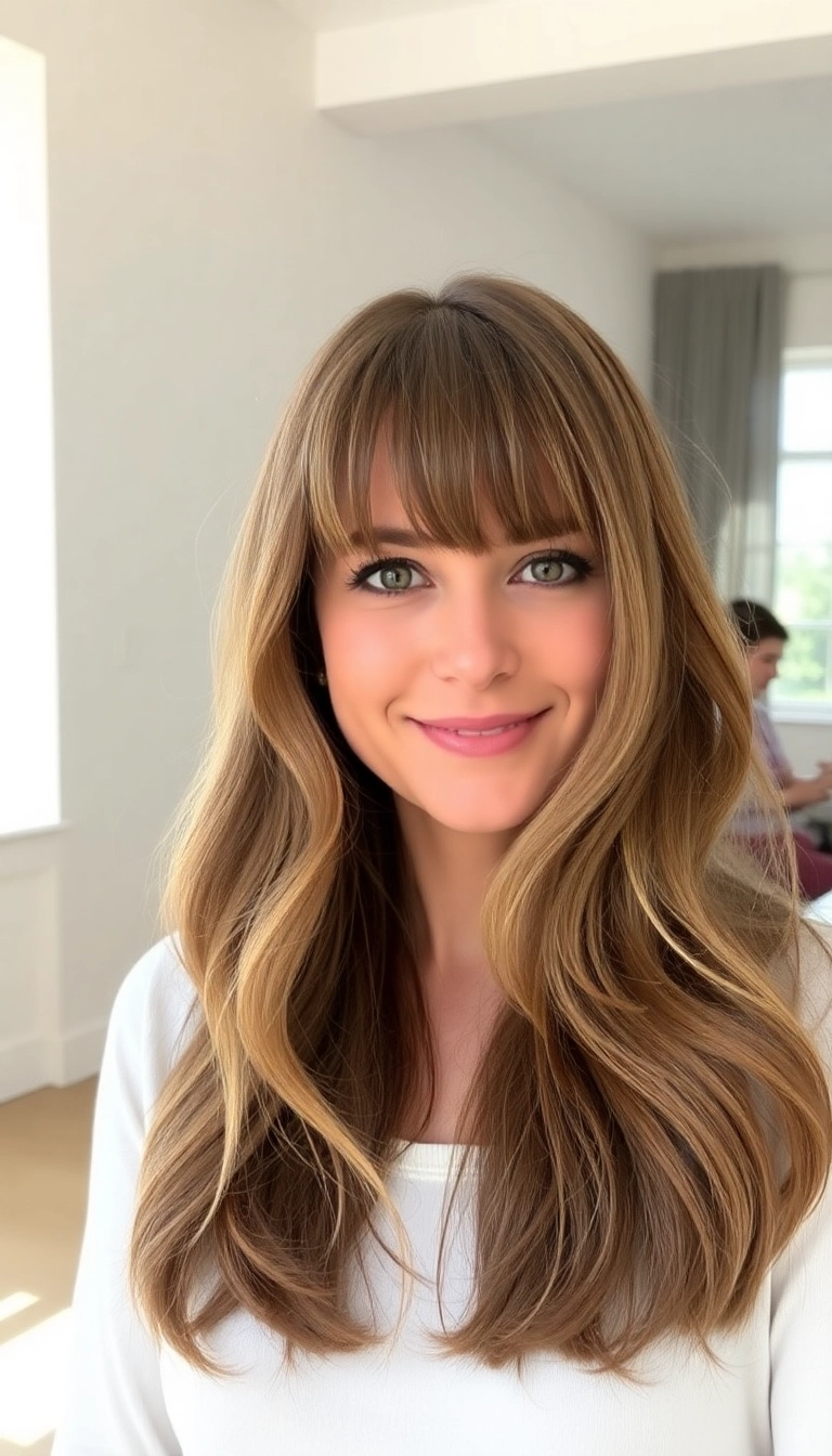 34 Haircut Ideas for Older Women That'll Make You Look Younger Instantly! - 18. Long Layers with Bangs