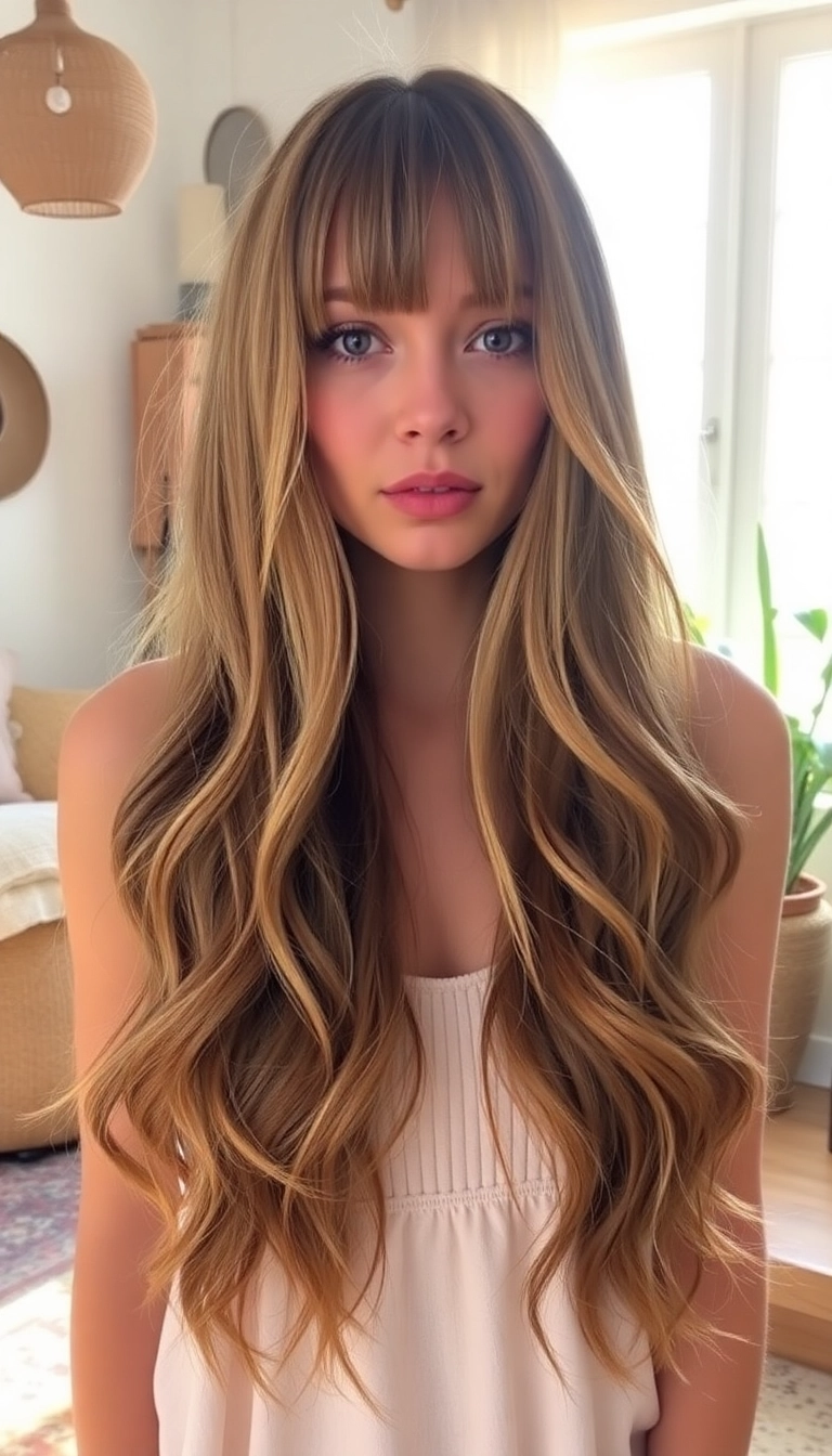 36 Stunning Haircuts for Thin Fine Hair That'll Instantly Add Volume! - 6. Curtain Bangs with Long Layers