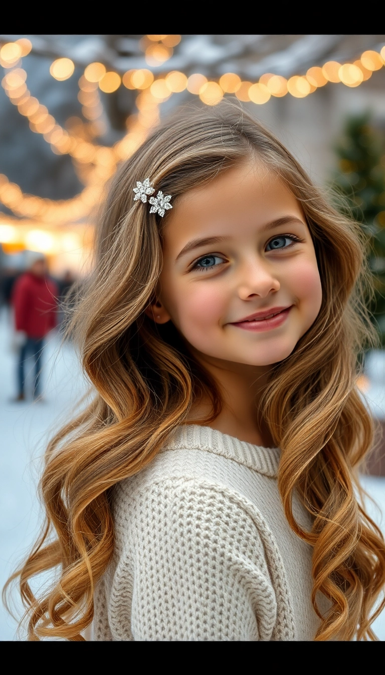 38 Adorable Christmas Hairstyles for Kids That Will Steal the Show! (You Won't Believe #16!) - 12. Winter Wonderland Waves