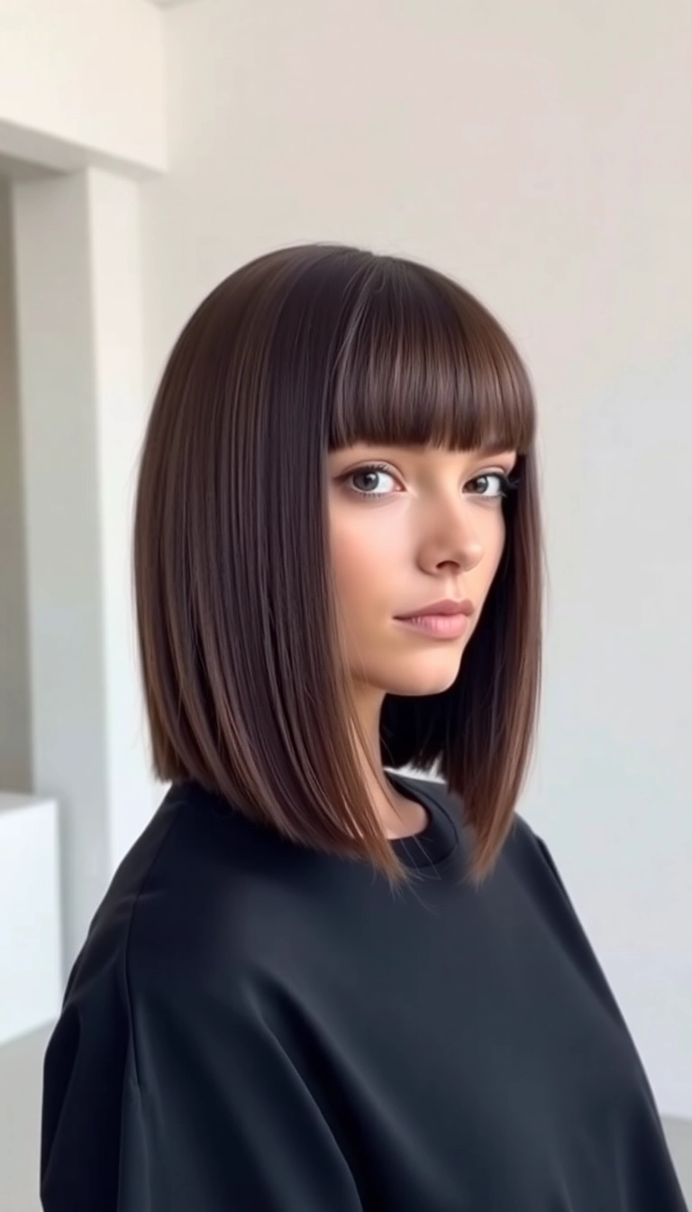 36 Stunning Haircuts for Thin Fine Hair That'll Instantly Add Volume! - 8. The Blunt Fringe