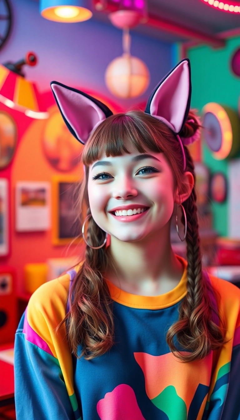 34 Cat Ears Hairstyles You’ll Want to Try ASAP (Your Friends Will Be Jealous!) - Retro Cat Ear Pigtails