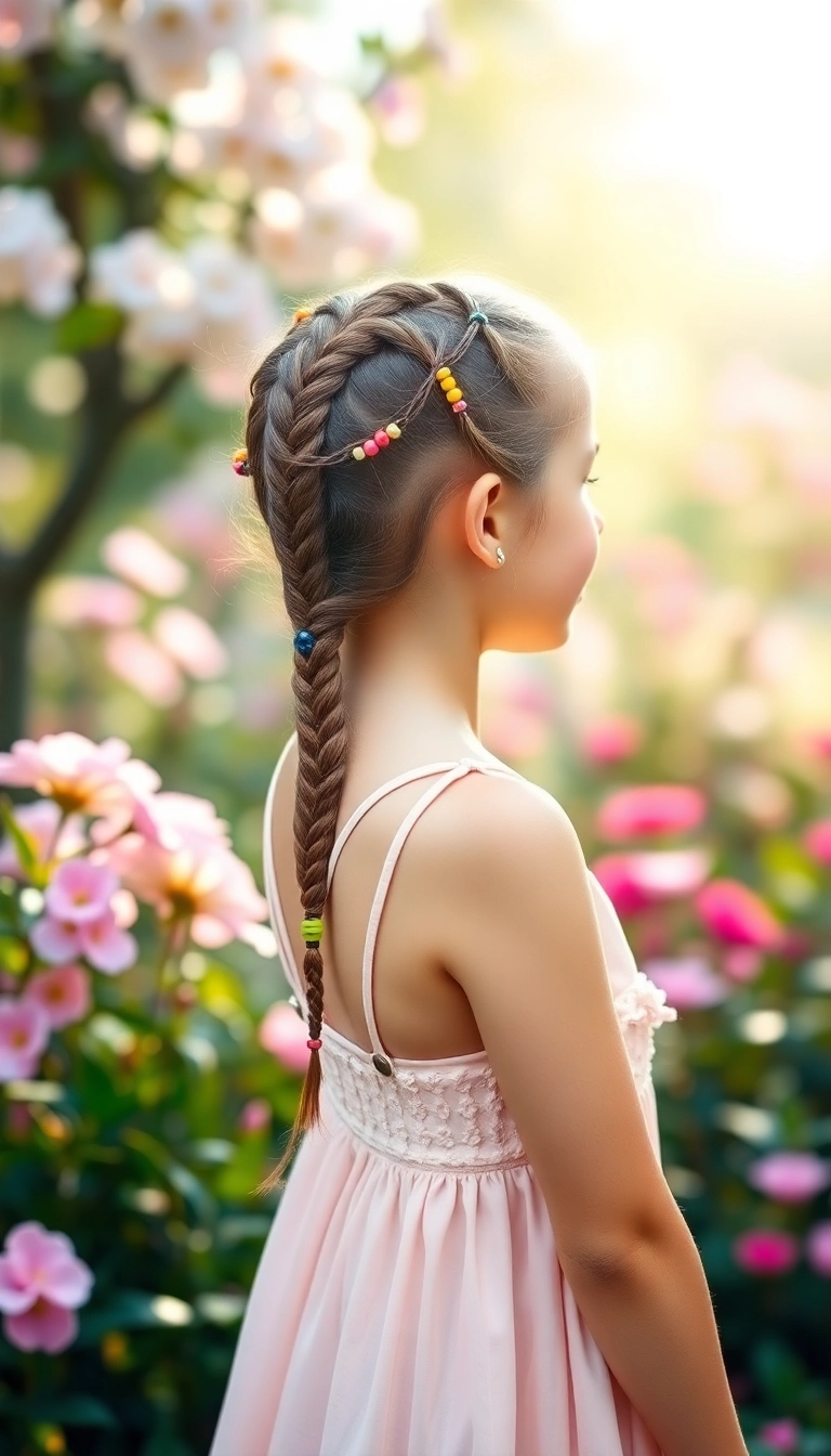 34 Easy and Fun Elsa Hairstyles for Kids That They'll Absolutely Adore! - Braided Halo with Beads