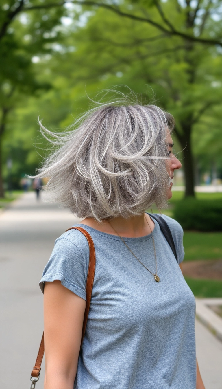 33 Grey Bob Hairstyles That'll Make You Ditch Your Old Look (You Won't Believe #12!) - 7. Messy Bob