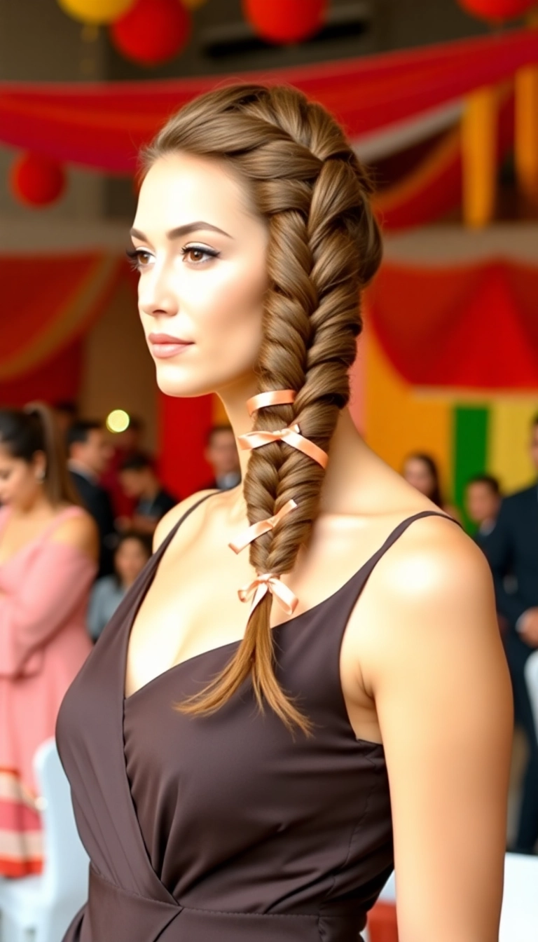 37 Must-Try Formal Hairstyles for Medium Length Hair (You'll Love #22!) - 30. Bold Side Braid