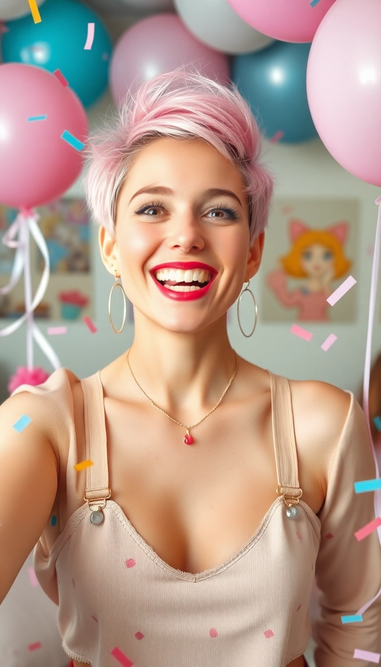 38 Birthday Wig Hairstyles That Will Steal the Show on Your Special Day! - 3. Colorful Pixie Cut