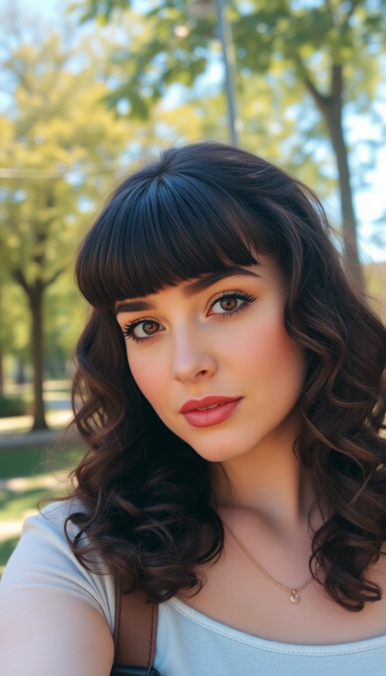 38 Curly Haircuts With Bangs Ideas That Will Transform Your Look! - 7. Textured Curly Bangs