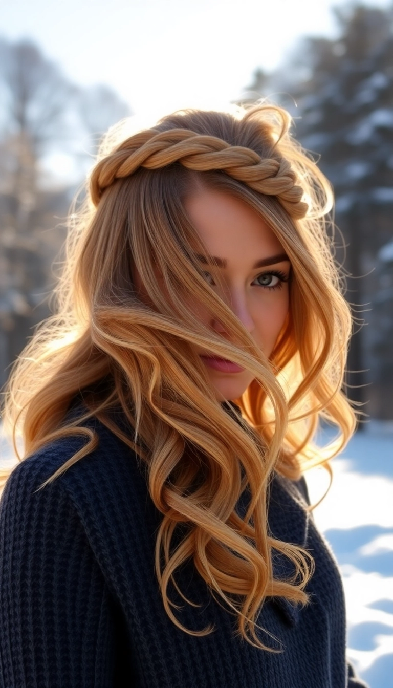 32 Stunning Winter Hairstyles That Will Make You Look Like a Snow Queen! - 3. Braided Half-Up Style