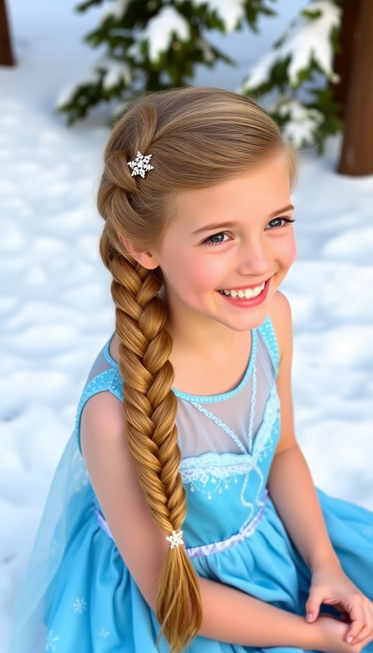 34 Easy and Fun Elsa Hairstyles for Kids That They'll Absolutely Adore! - Classic Elsa Braid