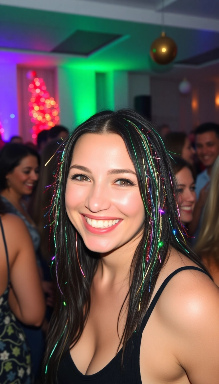 31 Festive Hairstyles to Rock This Christmas (You Won't Believe #15!) - 18. Hair Tinsel