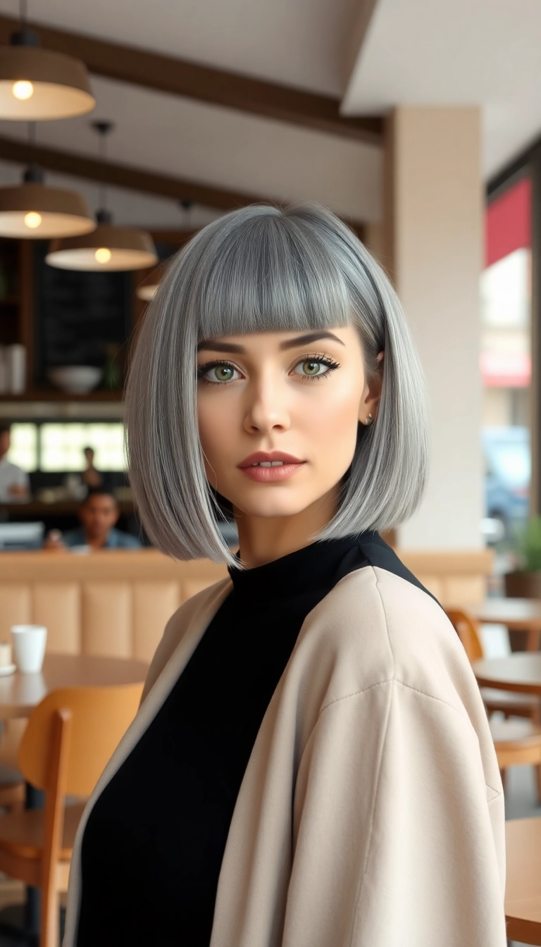 33 Grey Bob Hairstyles That'll Make You Ditch Your Old Look (You Won't Believe #12!) - 5. Blunt Cut Bob