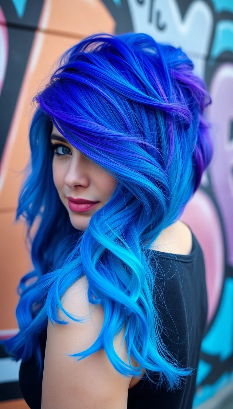 32 Sassy Wavy Wolf Cuts With Bangs That Will Turn Heads! - Bold Color and Waves