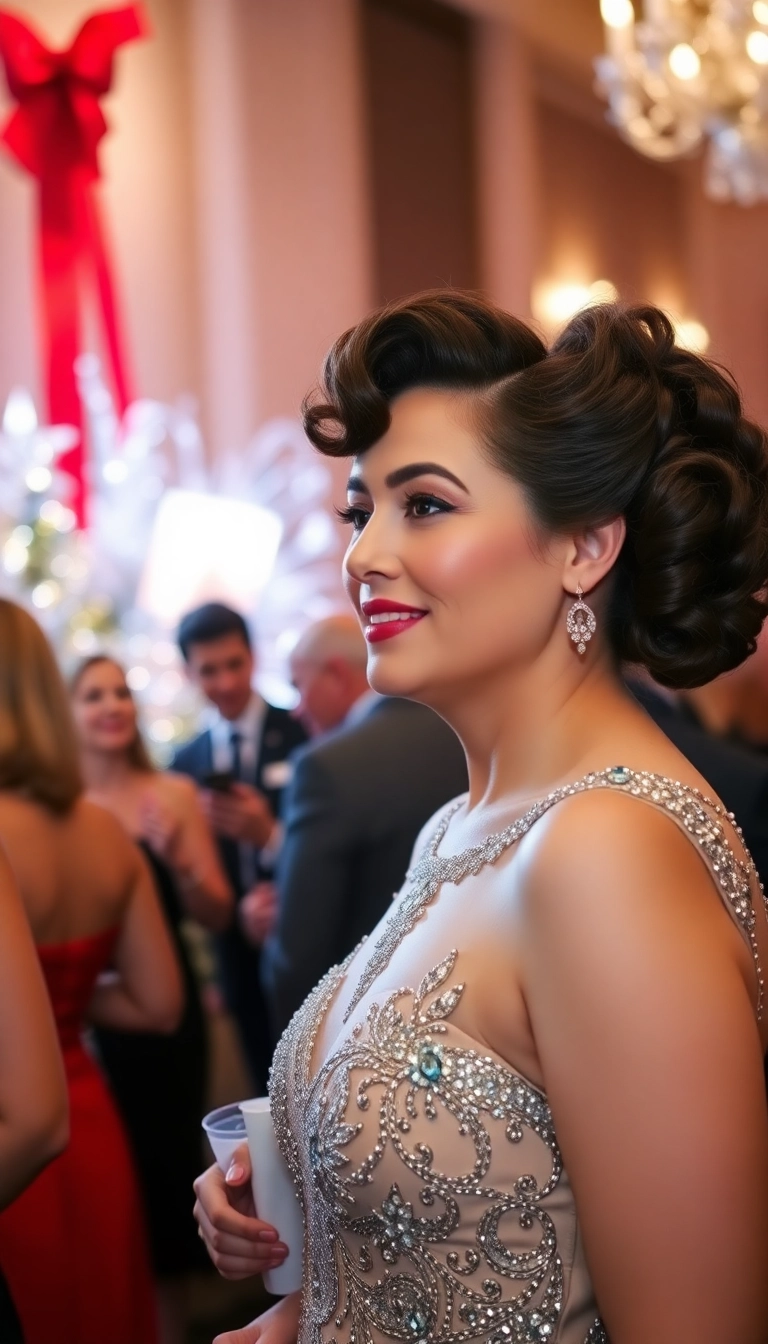 31 Festive Hairstyles to Rock This Christmas (You Won't Believe #15!) - 13. Curly Updo