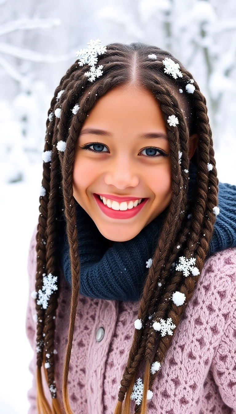 32 Stunning Winter Hairstyles That Will Make You Look Like a Snow Queen! - 7. Winter Wonderland Braids