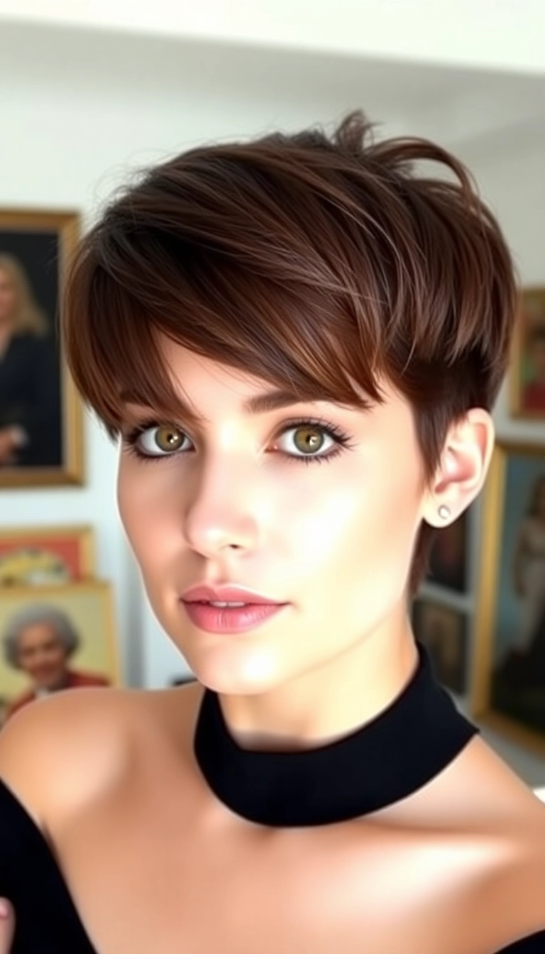 38 Short Pixie Haircuts for Fine Flat Hair That'll Make You Want to Chop It All Off! - Pixie with Long Bangs