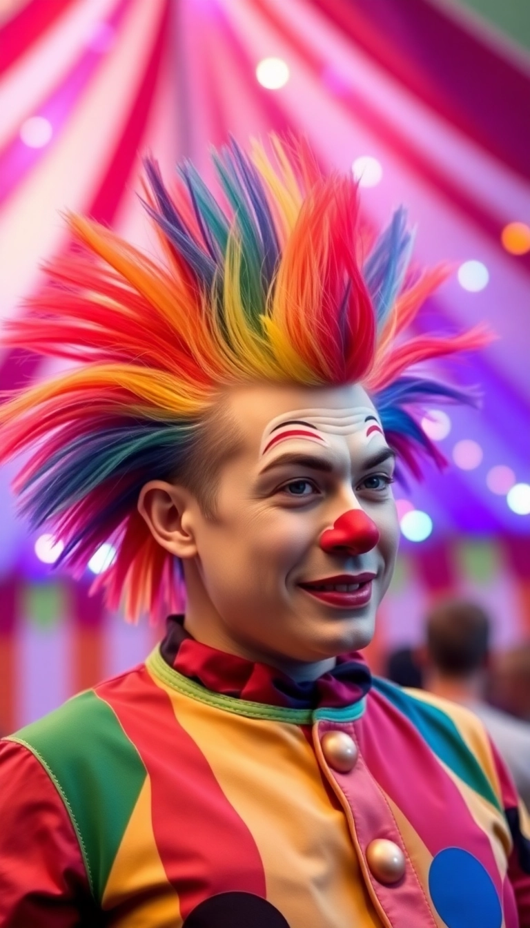 31 Clown Hairstyles That Will Make You the Life of the Party (You Won't Believe #17!) - Rainbow Spikes