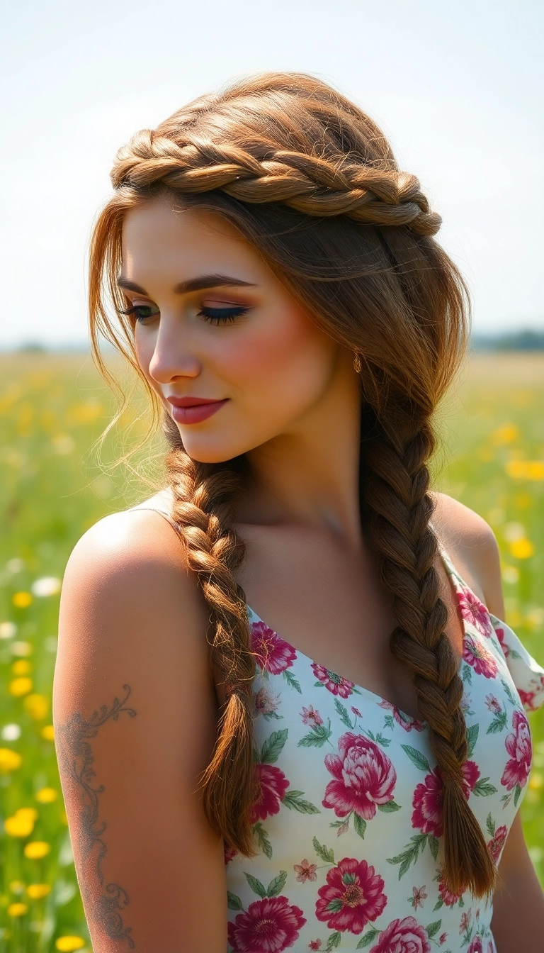 37 Chubby Face Haircuts for Double Chins: Fabulous Styles to Flatter Your Features - 14. Braided Crown