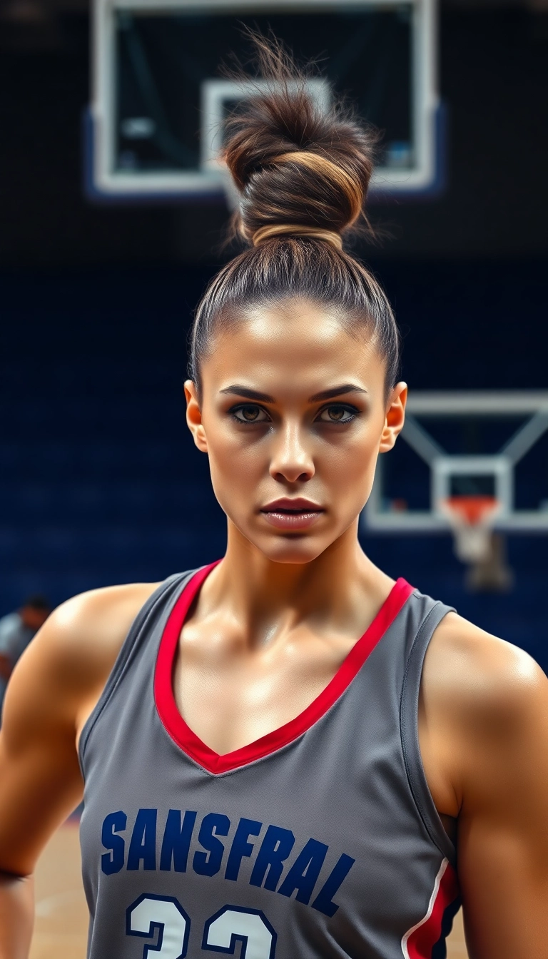 36 Effortlessly Cool Sporty Hairstyles for the Basketball Queen in You! - Top Knot