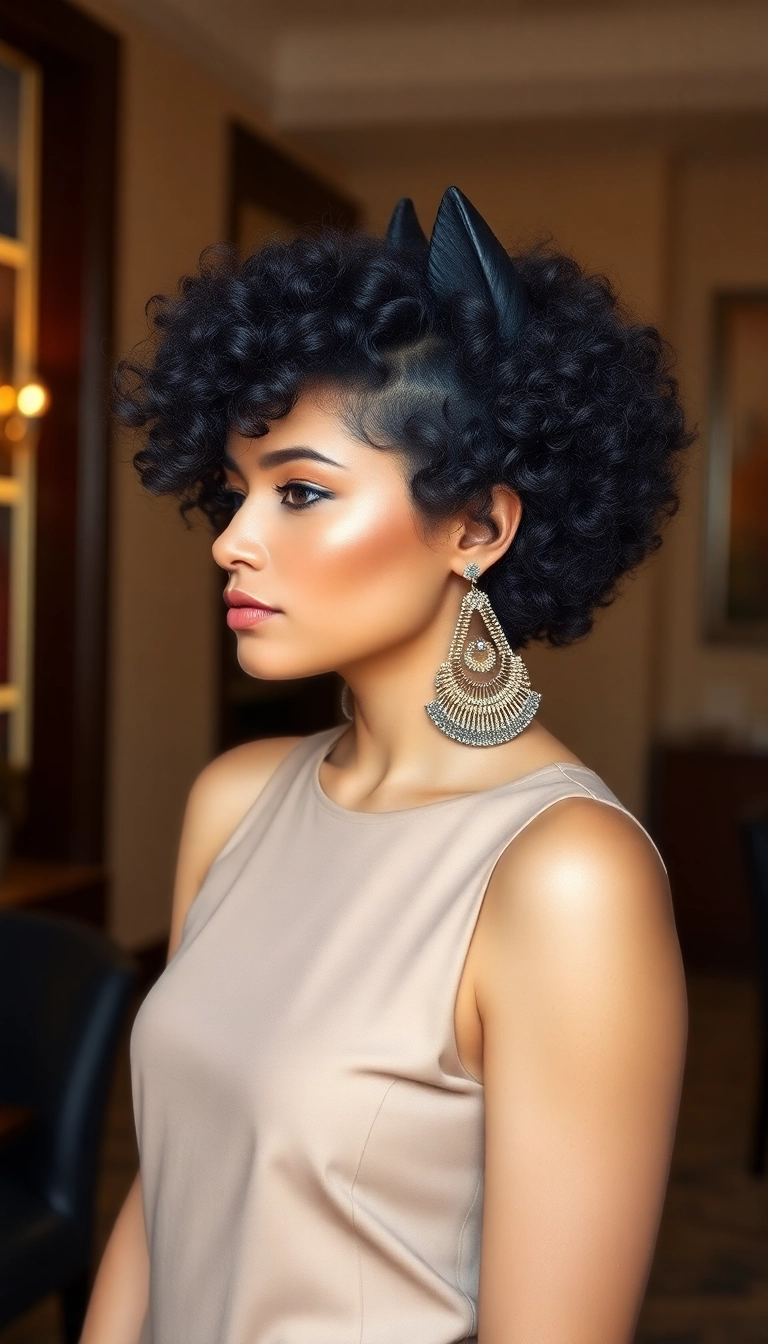 27 Modern Curly Wolf Cuts for Women That Are Total Show-Stoppers! - 15. Statement Accessories